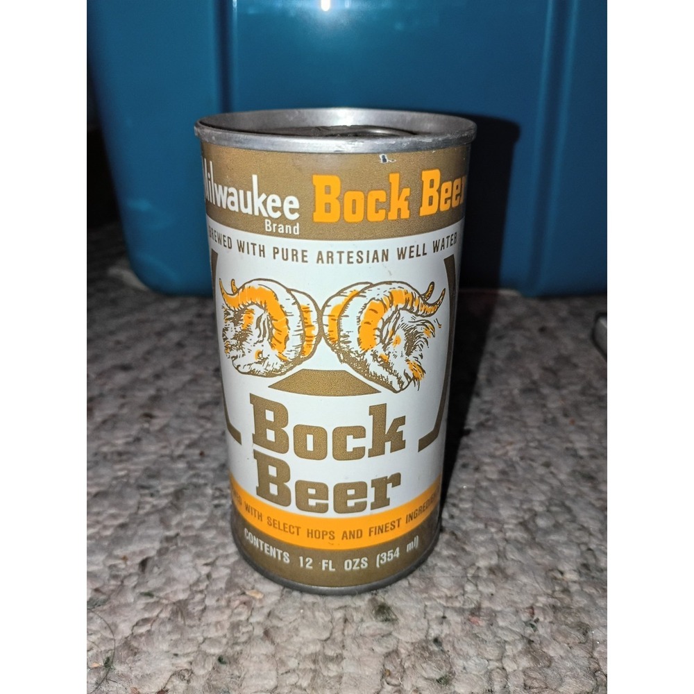 Vintage MILWAUKEE BOCK BEER Pull Tab Empty Beer Can Straight Steel 1970